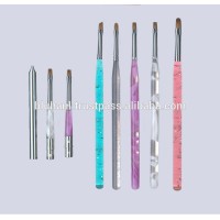 Bristle Brush Plastic Handle Gel Nail Brush With Available on Handle or Protector Logo Printing