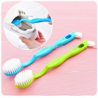 Eco-friend Multi functional double long handle clean wash , decontamination shoe brush, toilet